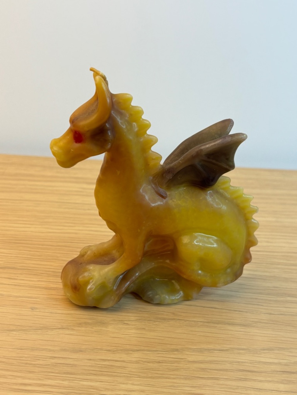 Vintage Crouching‎ Wax Candle Dragon.